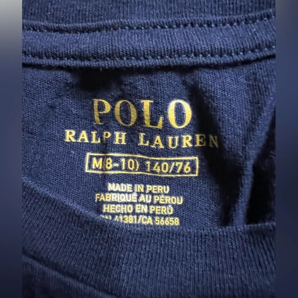 Size Medium Polo by Ralph Lauren Kids Navy Blue Shirt GUC